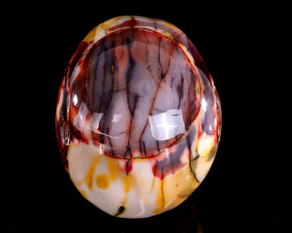 5.0" Colorful Mocha Agate Hand Carved Crystal Realistic Skull Sculpture