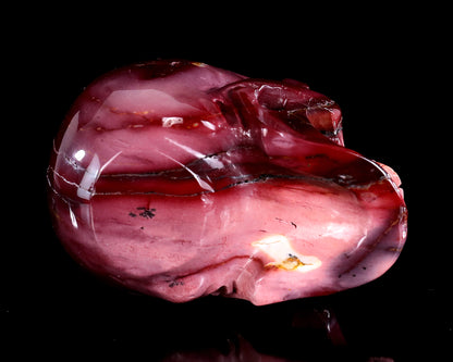 4.7" Colorful Mocha Agate Hand Carved Crystal Realistic Skull Sculpture