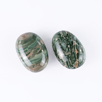 Natural Jiulong Jade Hand Carved Crystal Polished Palm Stone