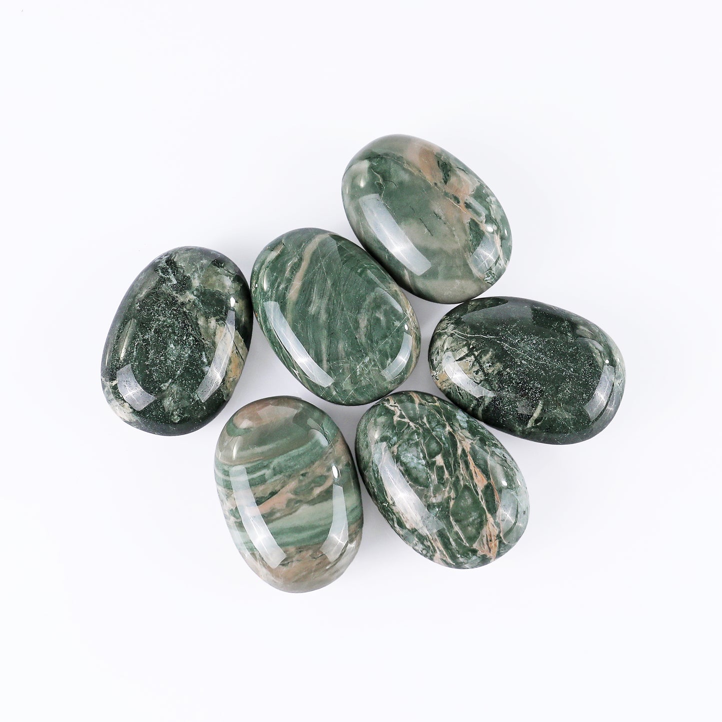 Natural Jiulong Jade Hand Carved Crystal Polished Palm Stone