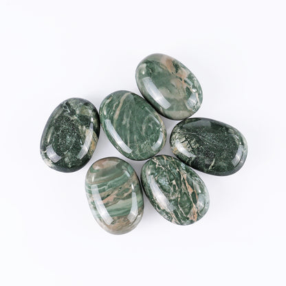 Natural Jiulong Jade Hand Carved Crystal Polished Palm Stone