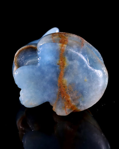 2.9" Natural Blue Onyx Hand Carved Crystal Cat Sculpture