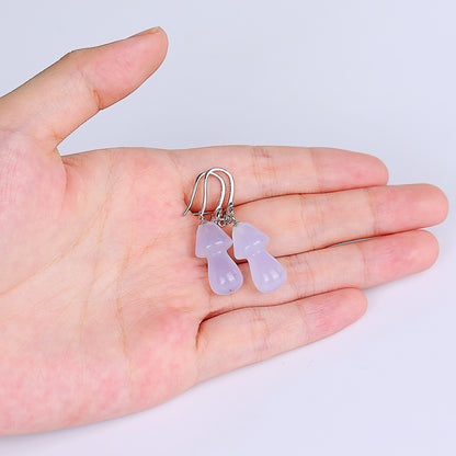Natural Blue Chalcedony Hand Carved Crystal Cube Earrings,Gemstone Earrings