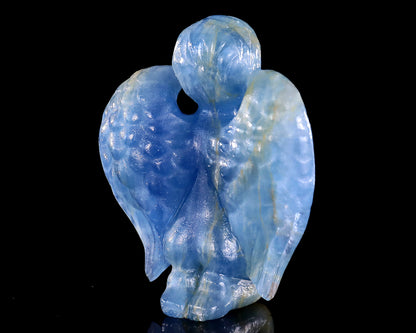 2.9" Blue Onyx Hand Carved Crystal Angel Sculpture