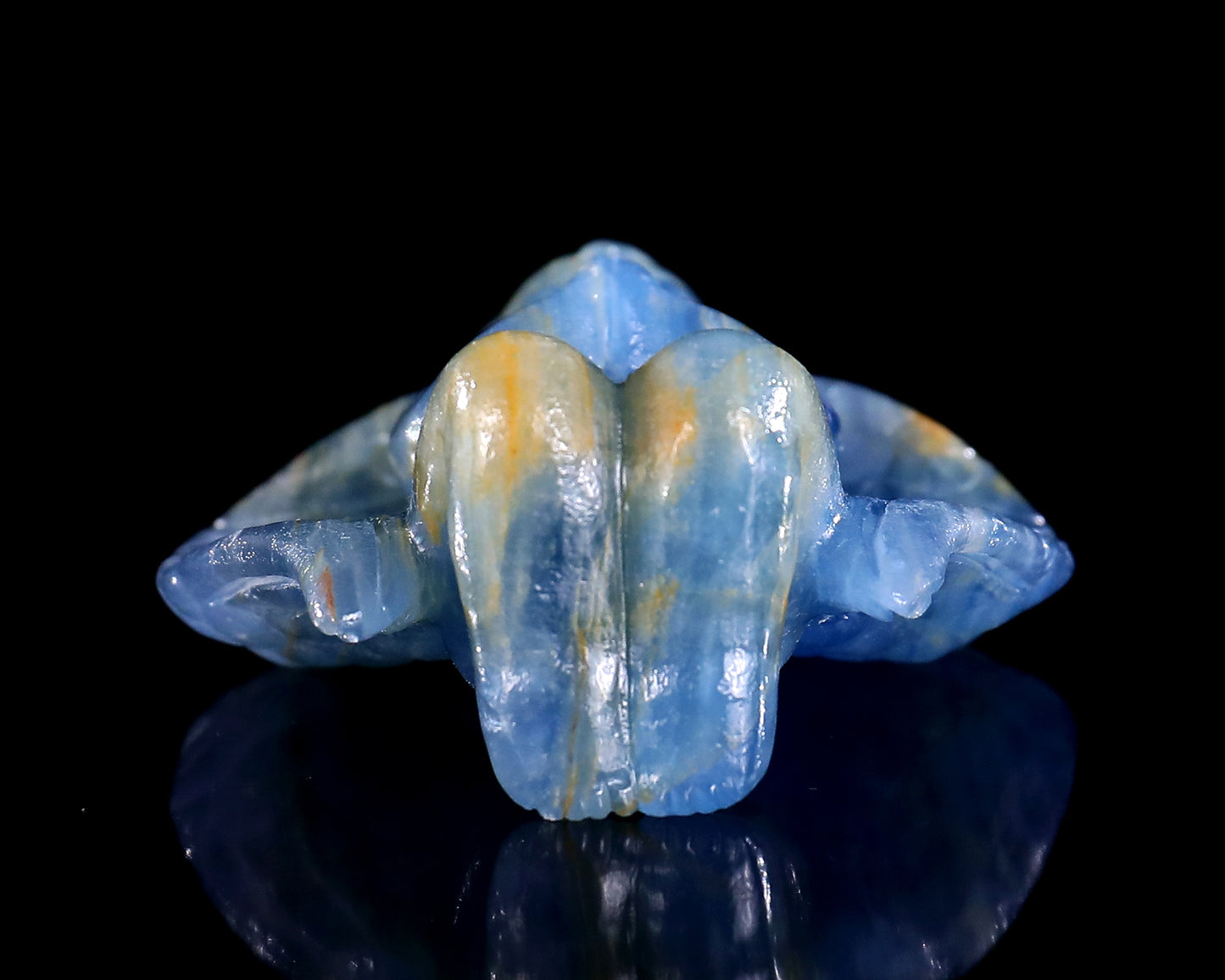 2.9" Blue Onyx Hand Carved Crystal Angel Sculpture