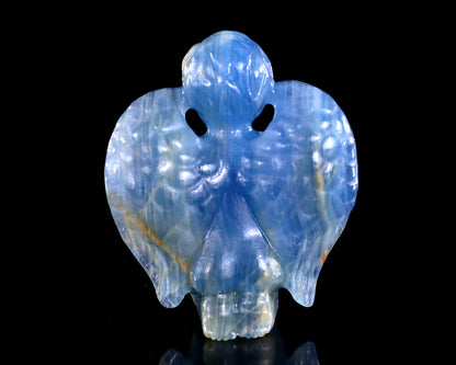 2.9" Blue Onyx Hand Carved Crystal Angel Sculpture