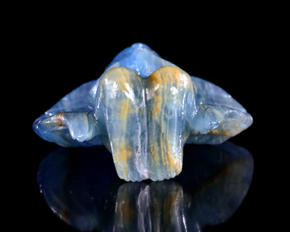 2.9" Blue Onyx Hand Carved Crystal Angel Sculpture