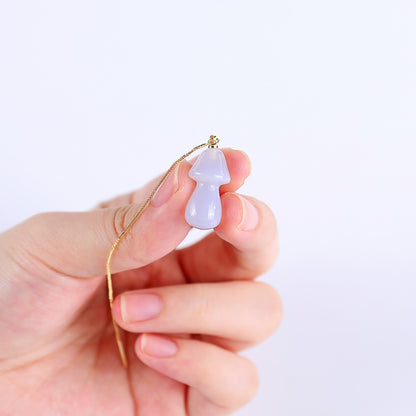 Natural Blue Chalcedony Hand Carved Crystal Earrings,Gemstone Earrings