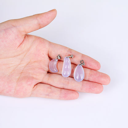 Natural Blue Chalcedony Hand Carved Crystal Mini Pendant DIY Necklace Pendant