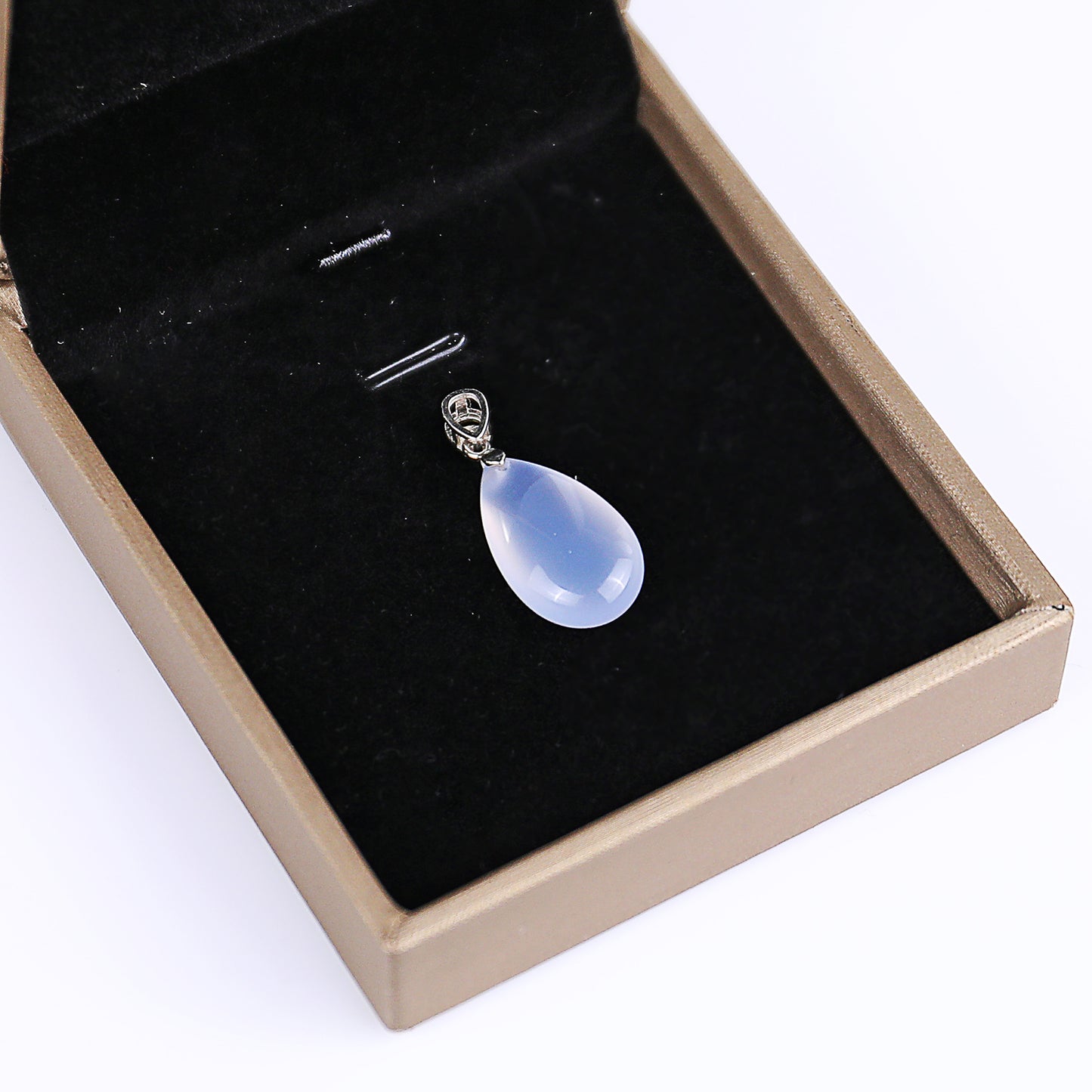 Natural Blue Chalcedony Hand Carved Crystal Mini Pendant DIY Necklace Pendant