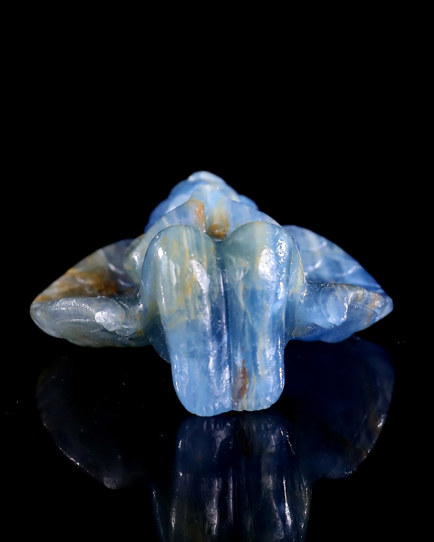 2.9" Blue Onyx Hand Carved Crystal Angel Sculpture