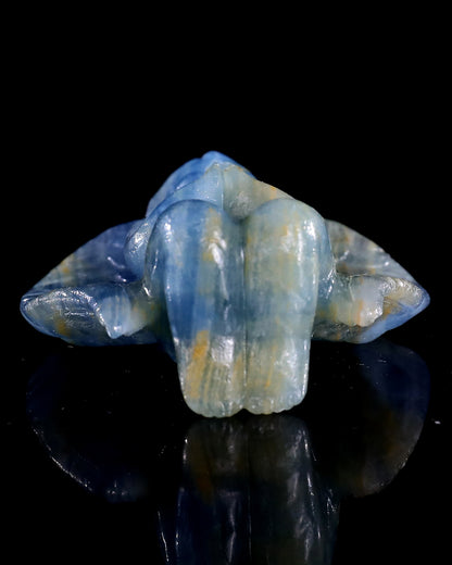 2.9" Blue Onyx Hand Carved Crystal Angel Sculpture