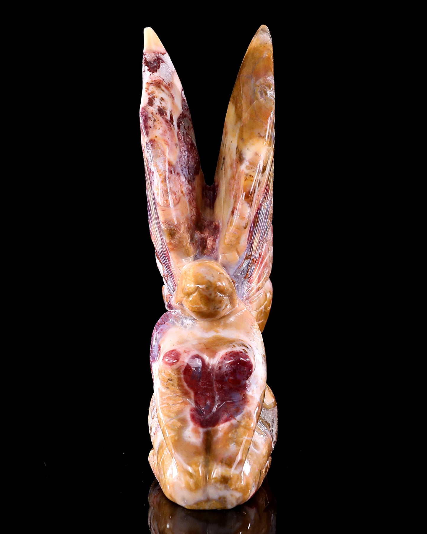 8" Chalcedony Hand Carved Crystal Flower Faerie Sculpture