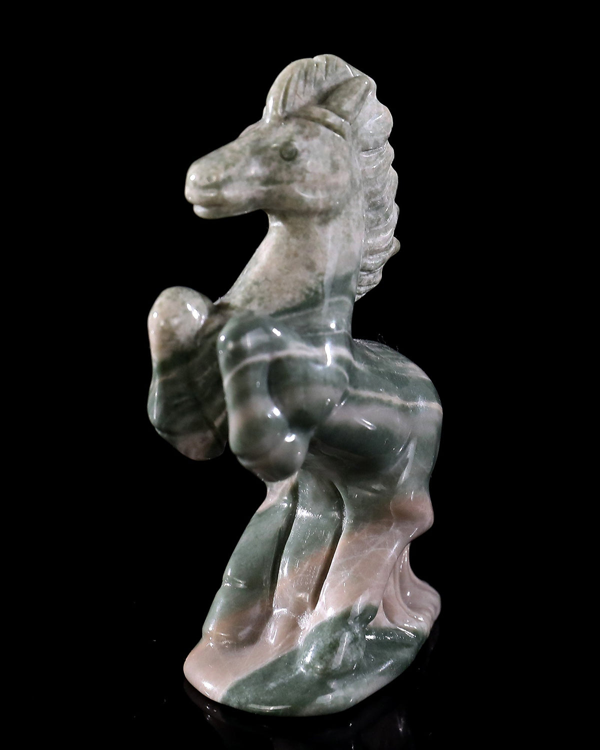Nicedony 3.0" Nine Dragon Jade Hand Carved Crystal Horse Sculpture (SKU: 4100167) - Photo 2