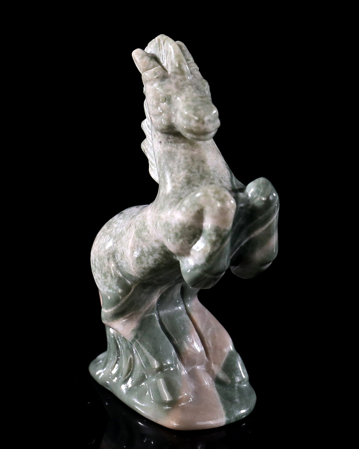 Nicedony 3.0" Nine Dragon Jade Hand Carved Crystal Horse Sculpture (SKU: 4100167) - Photo 6