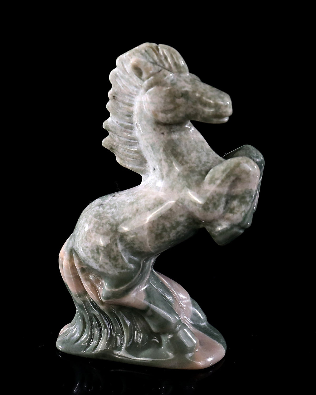 Nicedony 3.0" Nine Dragon Jade Hand Carved Crystal Horse Sculpture (SKU: 4100167) - Photo 7