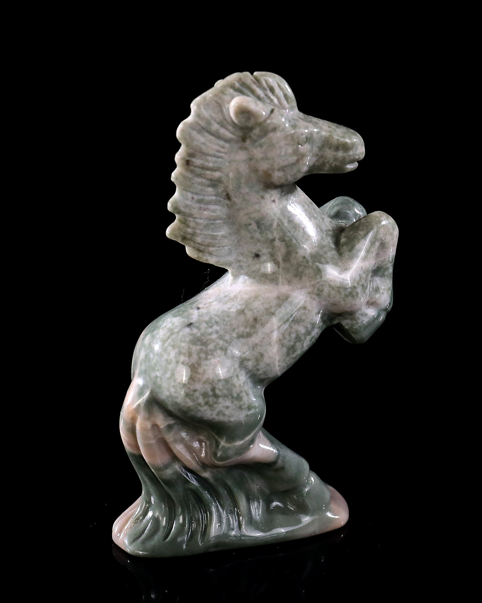 Nicedony 3.0" Nine Dragon Jade Hand Carved Crystal Horse Sculpture (SKU: 4100167) - Photo 5