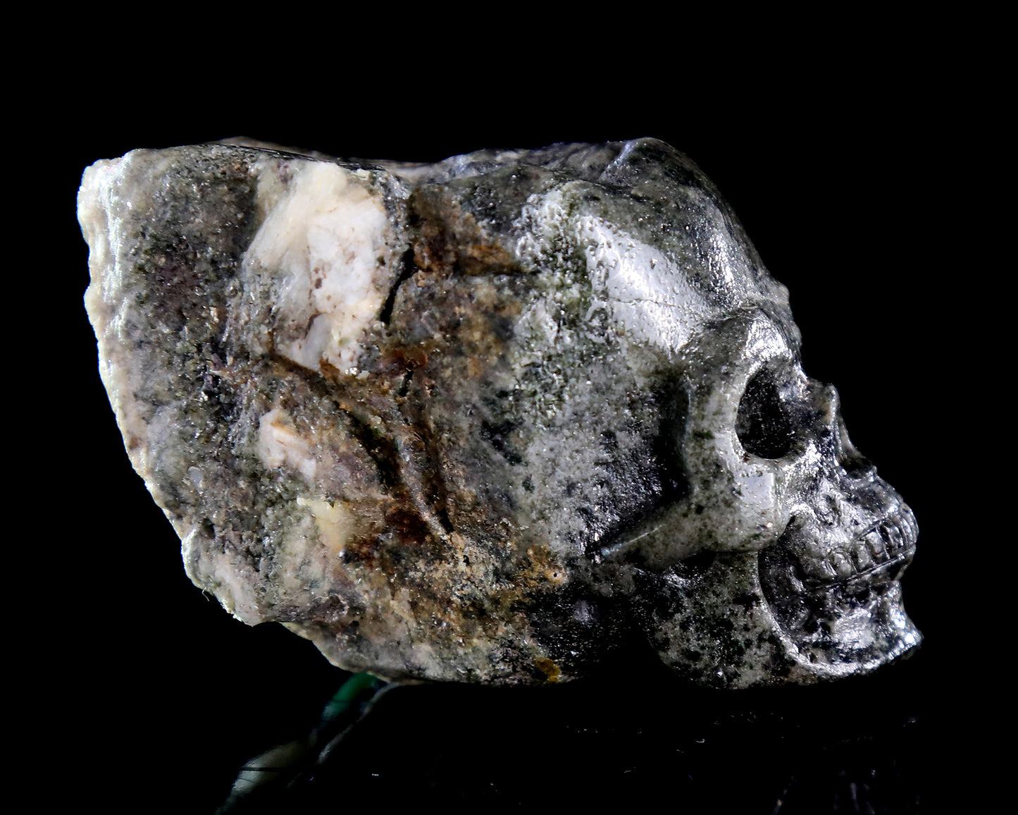 2.6" Natural Emerald Hand Carved Crystal Skull Sculpture