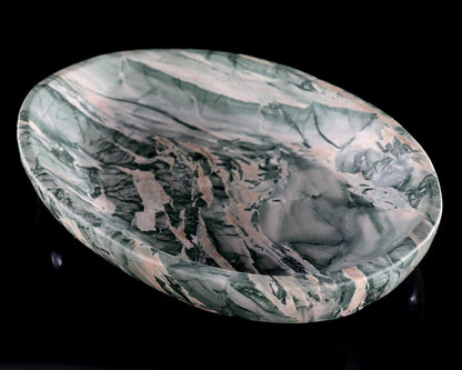 10.8" Jiulong Jade Hand Carved Crystal Food Tray, Fruit Tray