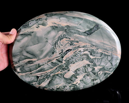 10.8" Jiulong Jade Hand Carved Crystal Food Tray, Fruit Tray