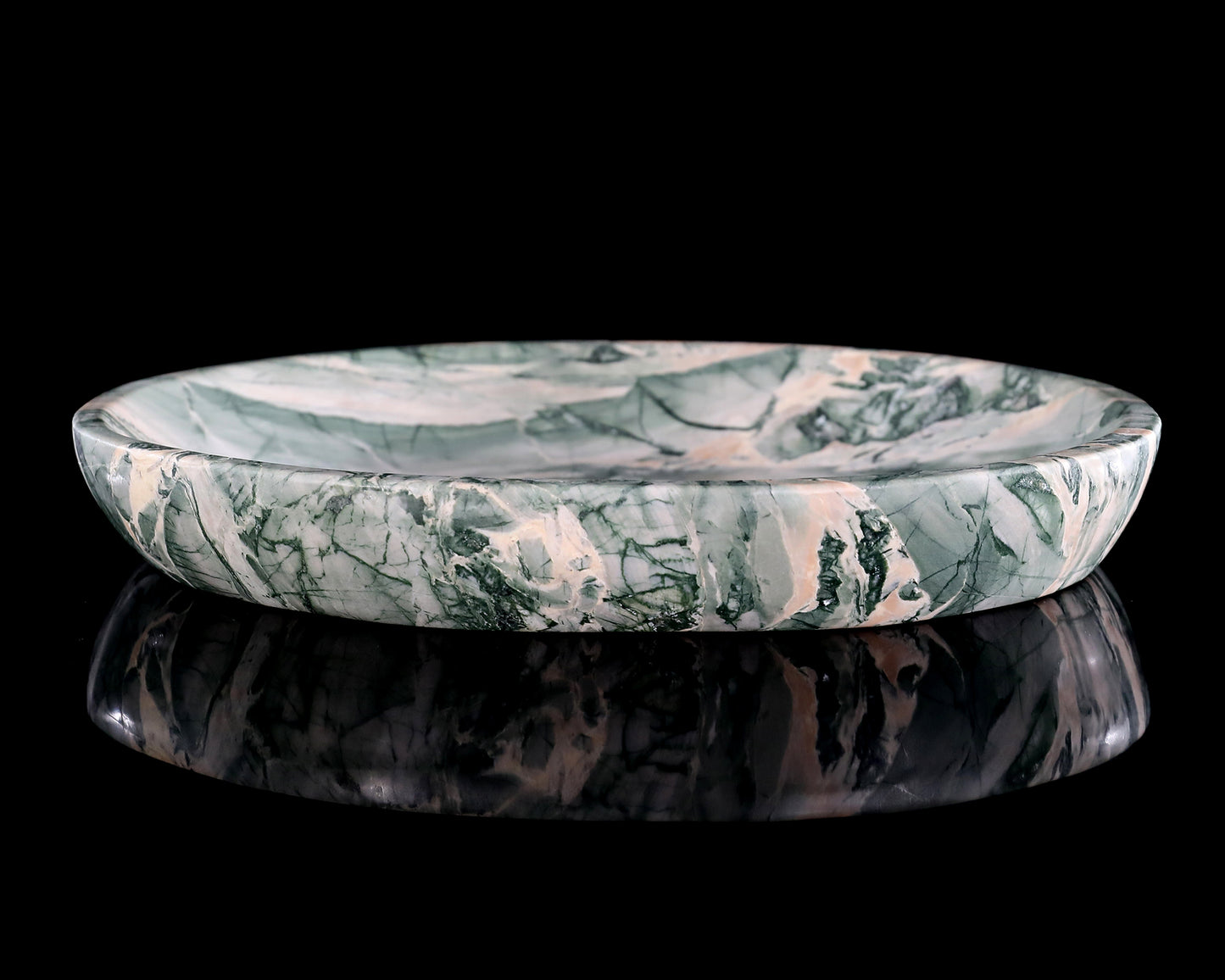 10.8" Jiulong Jade Hand Carved Crystal Food Tray, Fruit Tray
