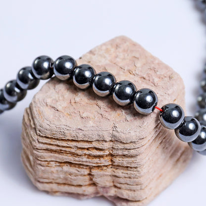 Natural Hematite Beads Bracelet,Healing Energy Bracelet,Handcrafted Gift