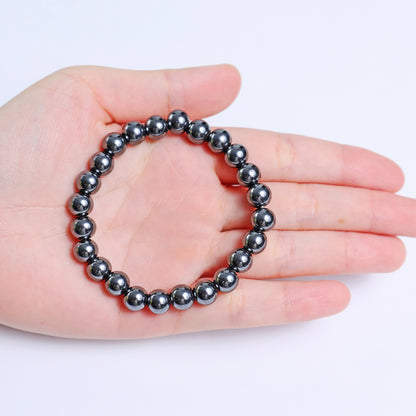 Natural Hematite Beads Bracelet,Healing Energy Bracelet,Handcrafted Gift