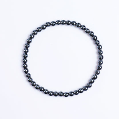 Natural Hematite Beads Bracelet,Healing Energy Bracelet,Handcrafted Gift