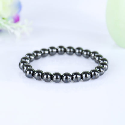 Natural Hematite Beads Bracelet,Healing Energy Bracelet,Handcrafted Gift