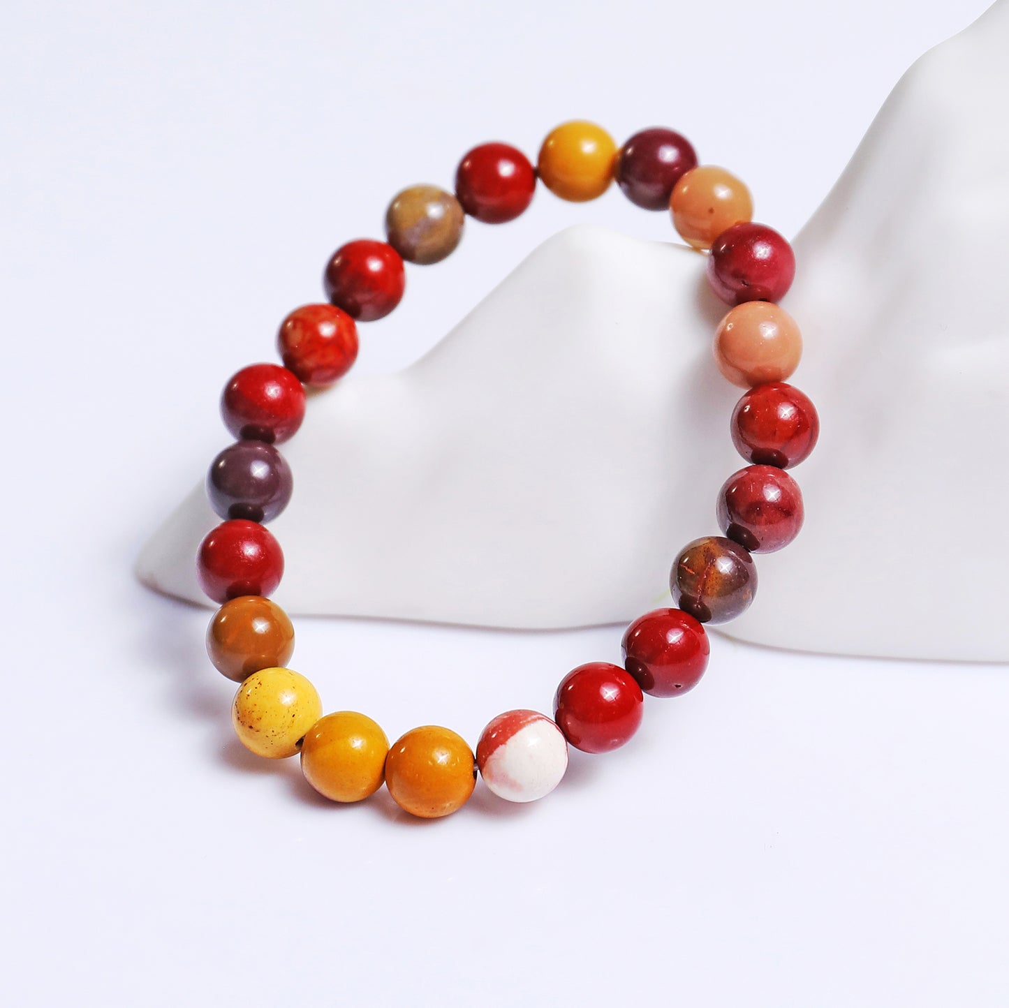 Natural Mookaite Jasper Beads Bracelet,Healing Energy Bracelet,Handcrafted Gift