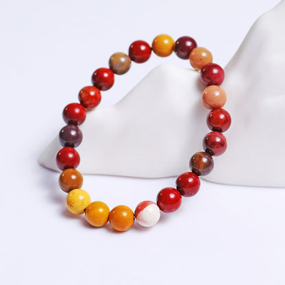 Natural Mookaite Jasper Beads Bracelet,Healing Energy Bracelet,Handcrafted Gift