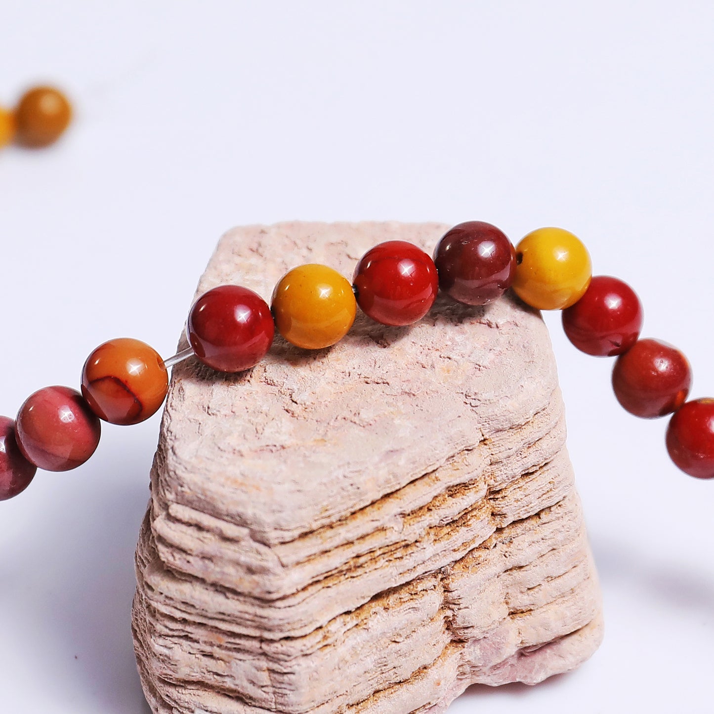 Natural Mookaite Jasper Beads Bracelet,Healing Energy Bracelet,Handcrafted Gift