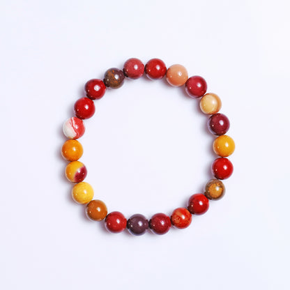 Natural Mookaite Jasper Beads Bracelet,Healing Energy Bracelet,Handcrafted Gift