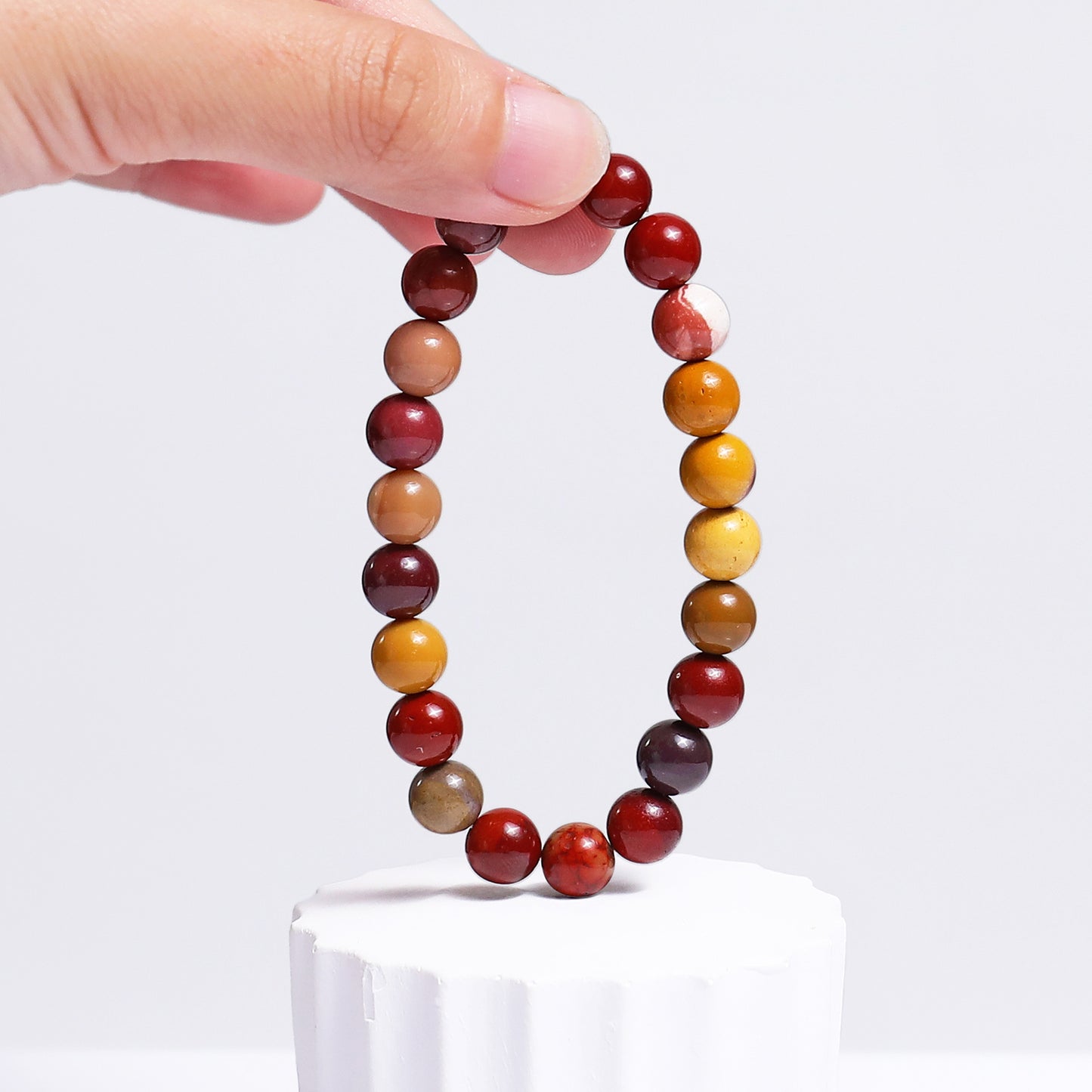 Natural Mookaite Jasper Beads Bracelet,Healing Energy Bracelet,Handcrafted Gift