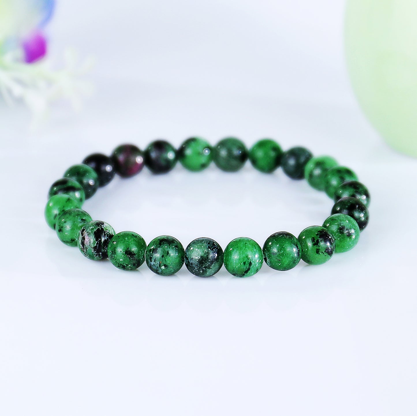 Natural Ruby Zosite Beads Bracelet,Healing Energy Bracelet,Handcrafted Gift