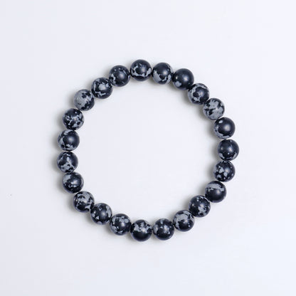 Natural Snow Flake Agate Beads Bracelet,Healing Energy Bracelet,Handcrafted Gift