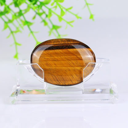 Natural Tiger Iron Eye Hand Carved Crystal Polished Palm Stone