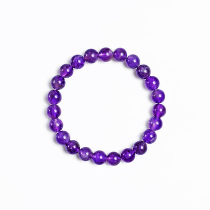 Natural Amethyst Beads Bracelet,Healing Energy Bracelet,Handcrafted Gift