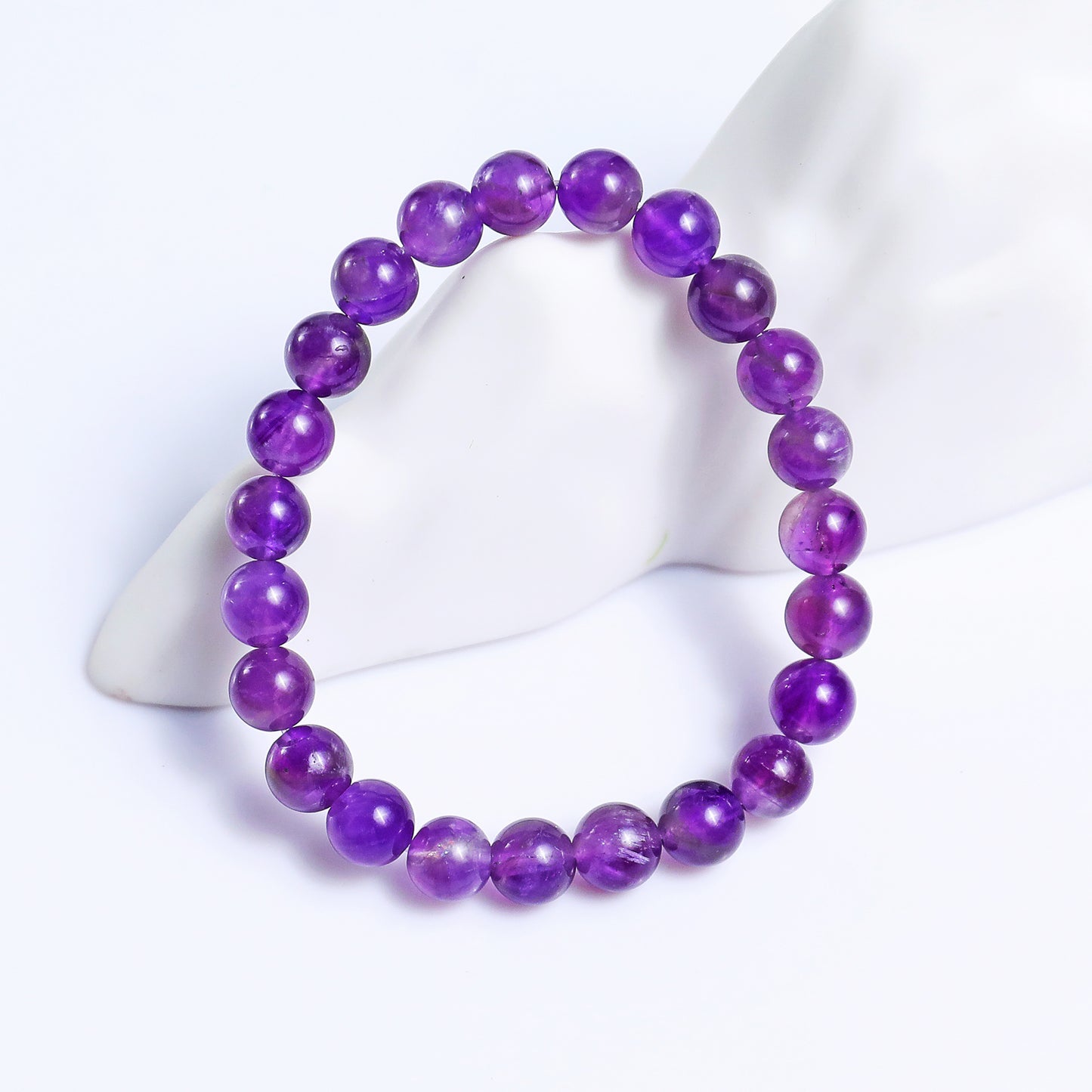Natural Amethyst Beads Bracelet,Healing Energy Bracelet,Handcrafted Gift