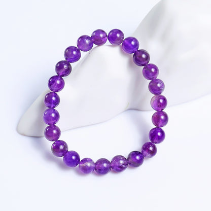 Natural Amethyst Beads Bracelet,Healing Energy Bracelet,Handcrafted Gift