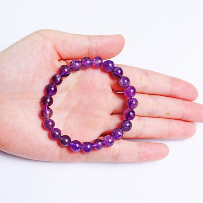 Natural Amethyst Beads Bracelet,Healing Energy Bracelet,Handcrafted Gift