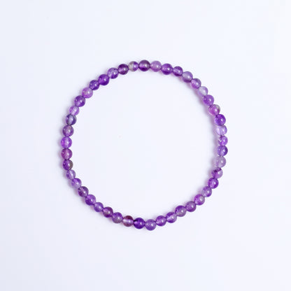 Natural Amethyst Beads Bracelet,Healing Energy Bracelet,Handcrafted Gift