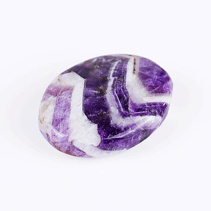 Natural Amethyst Hand Carved Crystal Polished Palm Stone