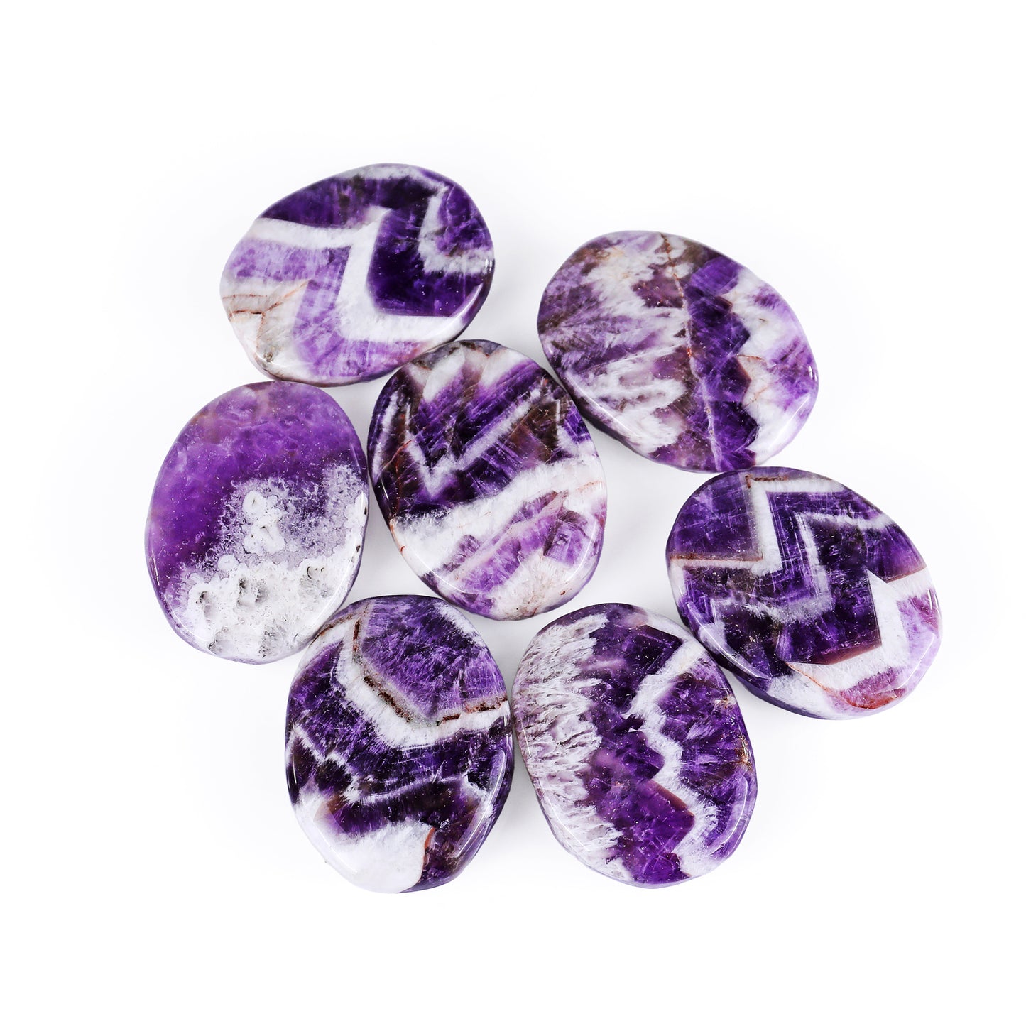 Natural Amethyst Hand Carved Crystal Polished Palm Stone