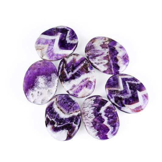 Natural Amethyst Hand Carved Crystal Polished Palm Stone