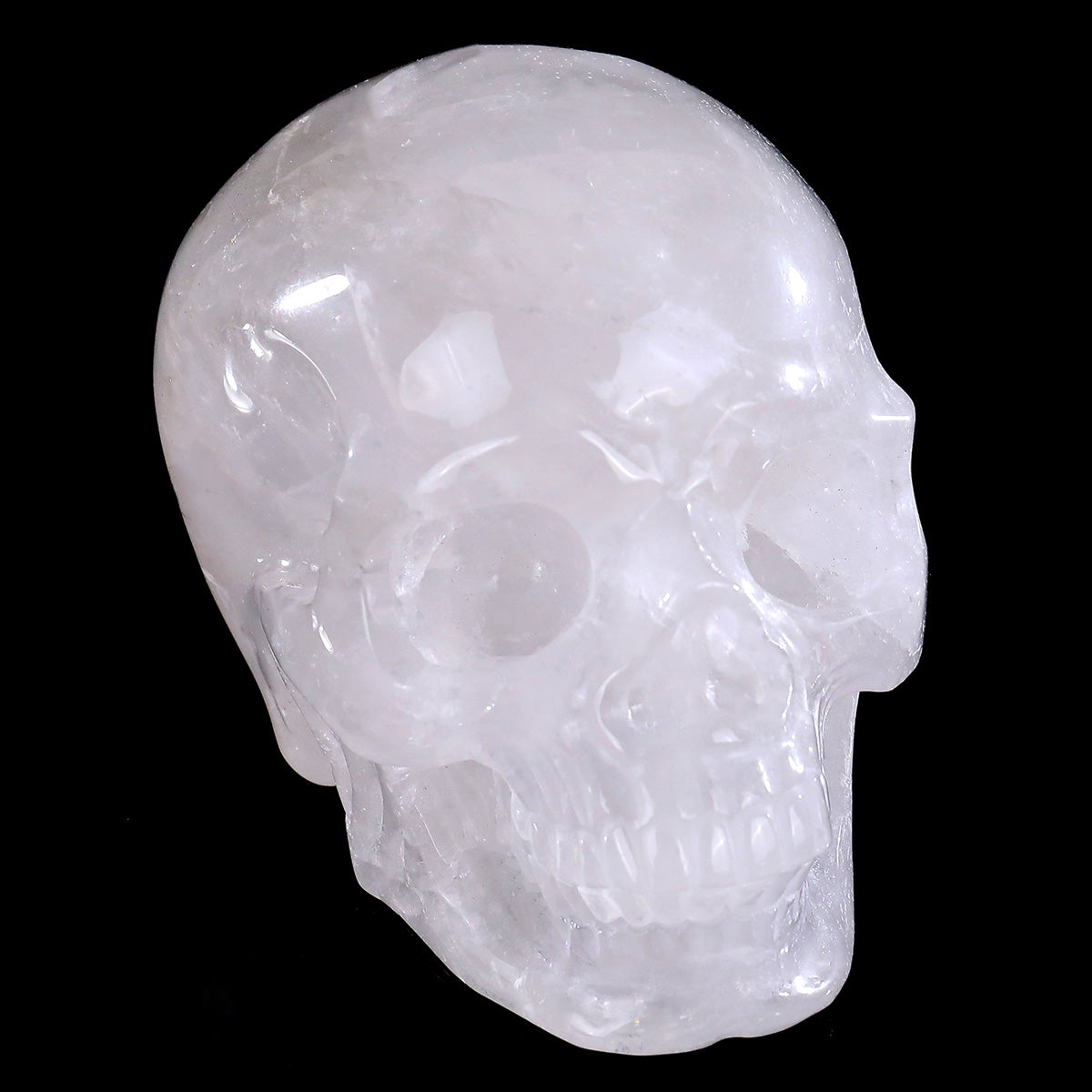 Angolan Quartz crystal skull 2.2" hand carved view 2