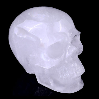 Angolan Quartz crystal skull 3" hand carved gemstone sculpture