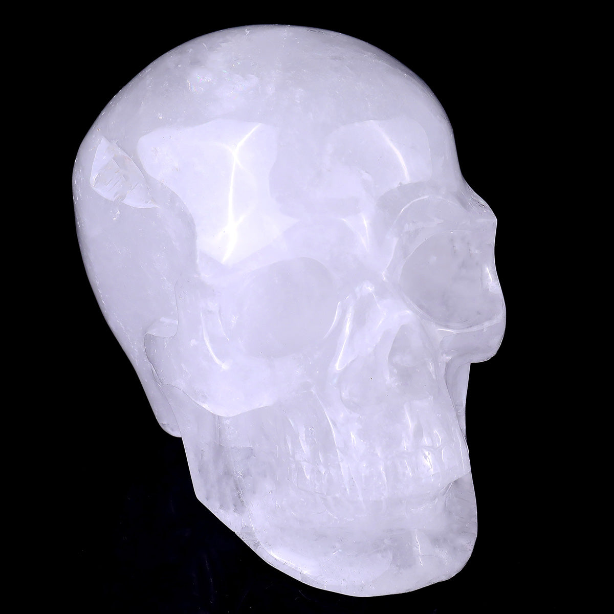 Angolan Quartz crystal skull 3" hand carved view 3