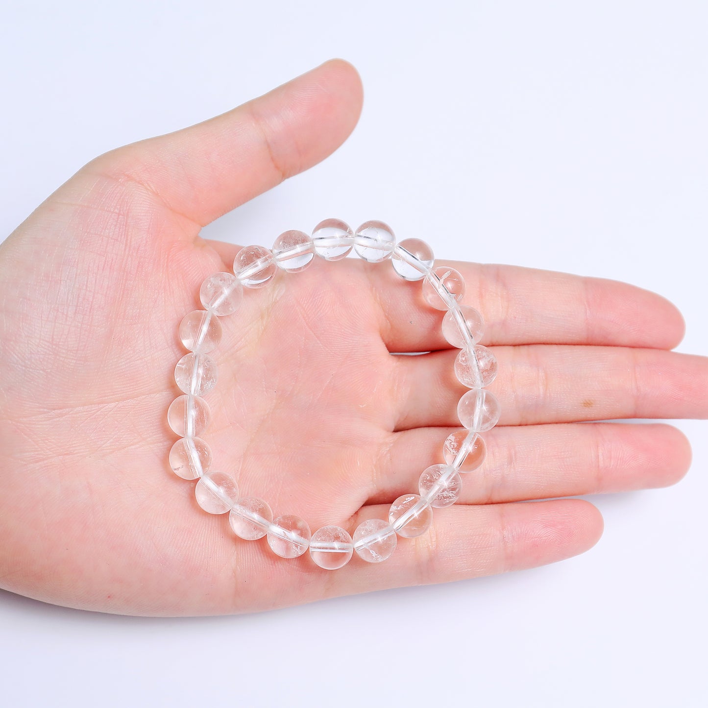 Natural Angolan Quartz Beads Bracelet,Healing Energy Bracelet,Handcrafted Gift