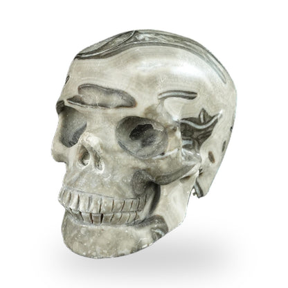 Black Crazy Agate crystal skull 2.2" SKH20BCA01 view 8